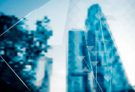 Corporate building background with abstract blur shapes. Ideal for modern business or technology design. EPS10 vector.のイラスト素材