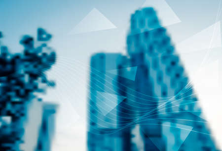 Corporate office background with abstract geometric shapes blur. Ideal for modern business or technology design. EPS10 vector.のイラスト素材