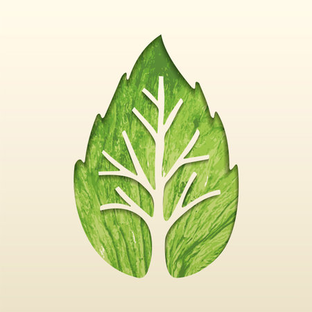 Green tree leaf texture cutout design, concept art for environment care or nature help project....