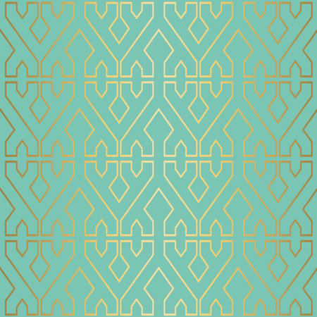 Gold luxury seamless pattern decoration background with abstract geometric shapes. EPS10 vector.