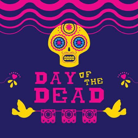 Day of the dead banner for Mexican celebrationのイラスト素材