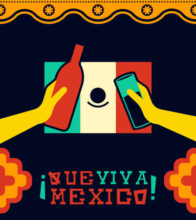 Mexican country celebration  for national holidayのイラスト素材