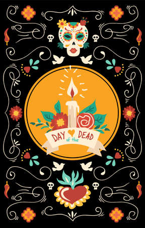 Day of the dead banner for Mexican celebrationのイラスト素材