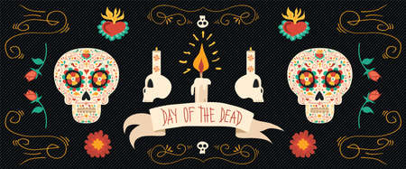 Day of the dead banner for Mexican celebrationのイラスト素材