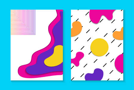 Abstract memphis background collection,retro fashion style designs. Ideal for web project, brochure, flyer or invitation template. EPS10 vector.のイラスト素材