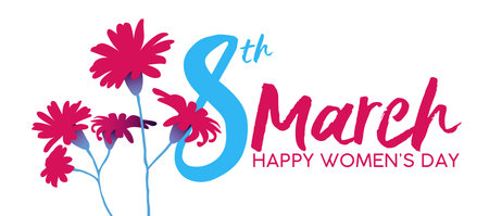 Happy Women's Day 2018 floral illustration.