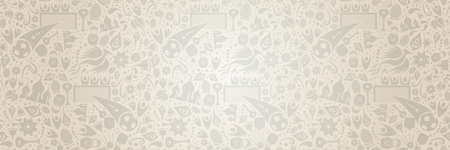 Russia background in modern trend style with traditional russian culture symbols ideal for web banner.のイラスト素材