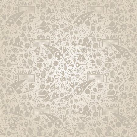 Russia background in modern style with traditional russian culture and sport symbols and decoration.のイラスト素材