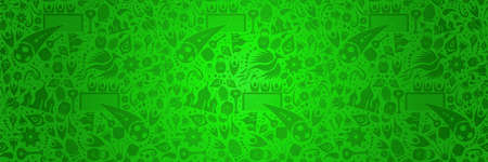 Russia background in modern trend style with traditional russian culture symbols ideal for web banner. Wallpaper pattern design includes moscow landmark, football icons, floral elements. EPS10 vector.のイラスト素材