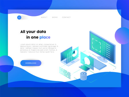 Web business landing page templateのイラスト素材