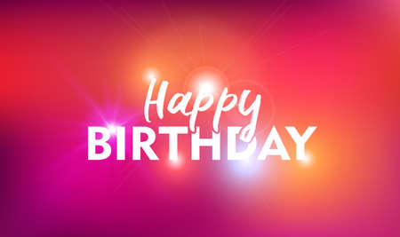 Happy birthday greeting card with typography quote message and abstract blur background.のイラスト素材