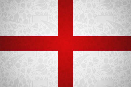 England flag symbol background for special soccer sport event. Includes russian style decoration iconsのイラスト素材