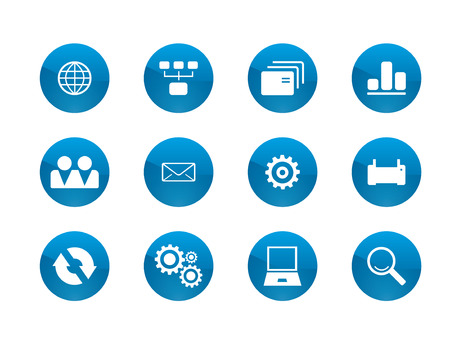  icon set and background blue のイラスト素材