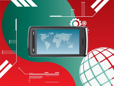 cell phone technological backgroundのイラスト素材