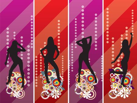 Illustrated silhouette of colors designのイラスト素材