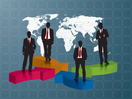 business team blue backgroundのイラスト素材