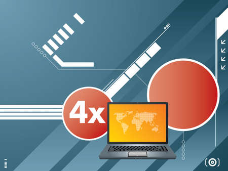laptop network background blueのイラスト素材
