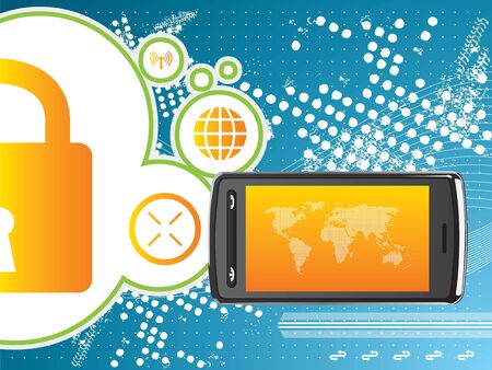 cell phone technological backgroundのイラスト素材