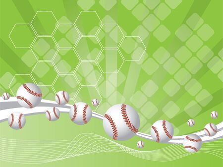 abstract background and Baseballsのイラスト素材