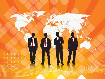 business team orange backgroundのイラスト素材