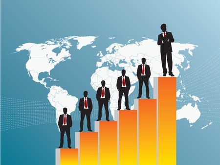 business team chart earning and blue backgroundのイラスト素材