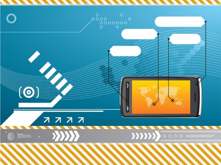 cell phone technology backgroundのイラスト素材