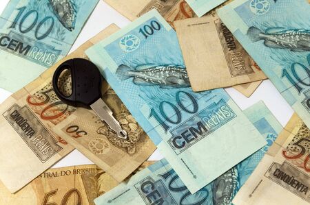 money for payment of vehicle, payment of fee or taxの写真素材