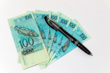 money received in the bank accepted a contractの写真素材