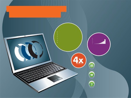 laptop on abstract backgroundのイラスト素材