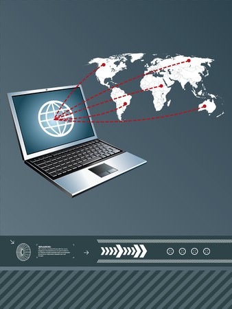 laptop on abstract backgroundのイラスト素材