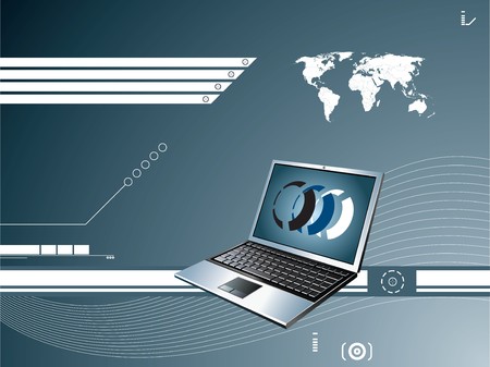 laptop on abstract backgroundのイラスト素材