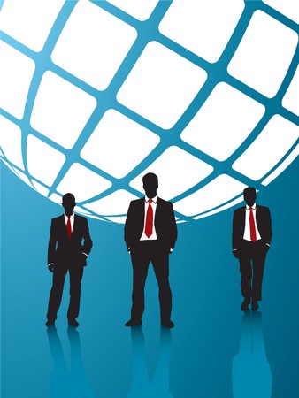 background blue and business peopleのイラスト素材