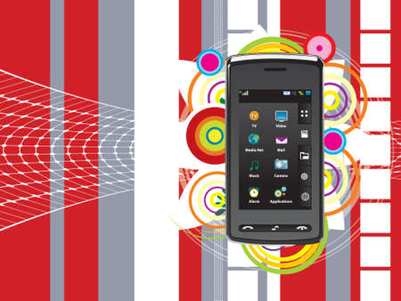 abstract background vector graphics created with cell phone technology in focusのイラスト素材