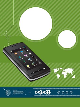 abstract background vector graphics created with cell phone technology in focusのイラスト素材
