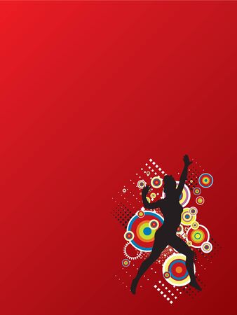 Illustrated silhouette of colors design, colorful backgroundのイラスト素材