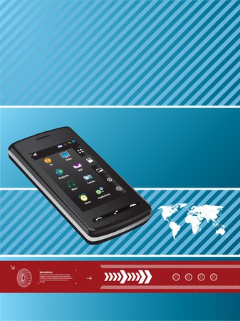 Cell Phone on abstract backgroundのイラスト素材