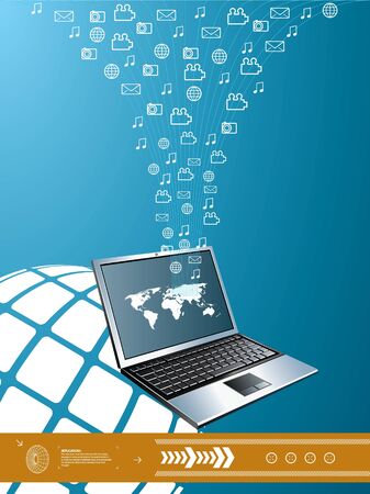 laptop on abstract backgroundのイラスト素材