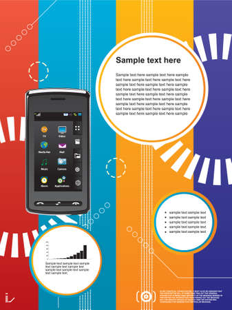 abstract background vector graphics created with cell phone technology in focusのイラスト素材