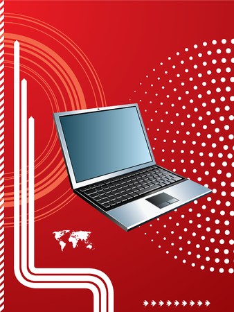 laptop on abstract backgroundのイラスト素材