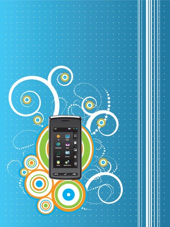 abstract background vector graphics created with cell phone technology in focusのイラスト素材