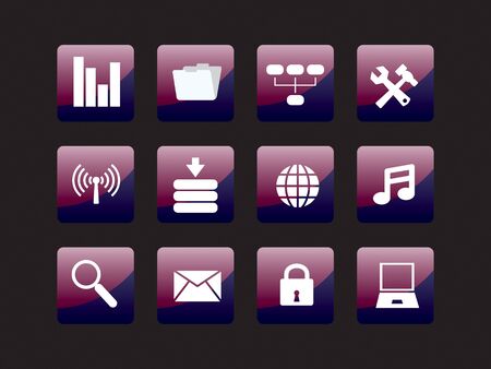set of buttons with icons for websites of businessのイラスト素材