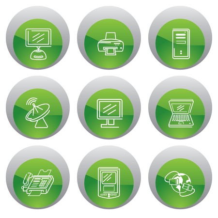 set of buttons with icons for websites of businessのイラスト素材