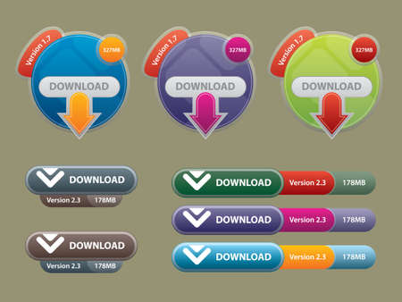 communication box for download and buttons to interface websitesのイラスト素材
