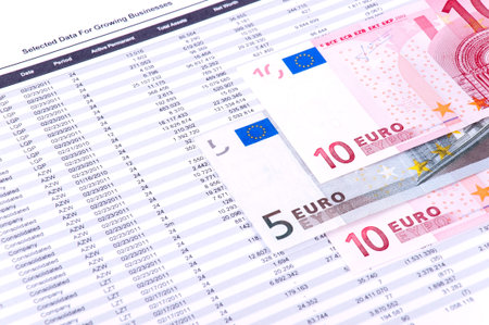 Report financial data with industry growth. European currency.