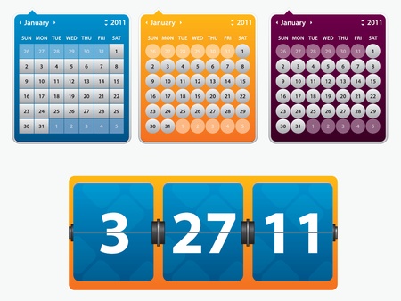 illustration of calendar and card with year date for websiteのイラスト素材