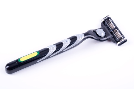 disposable shaving equipment, metal and black plasticの写真素材