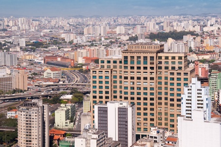 Vista aérea do centro da cidade de São Pauloのeditorial素材