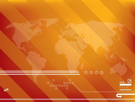 Vector illustration background in technology and the world mapのイラスト素材