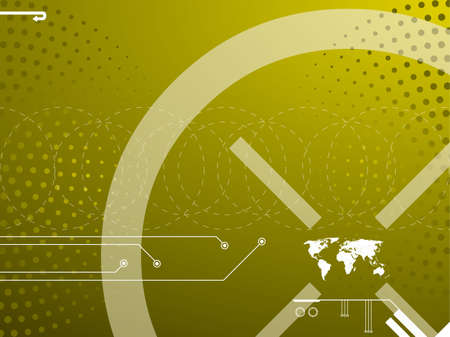 Vector illustration background in technology and the world mapのイラスト素材