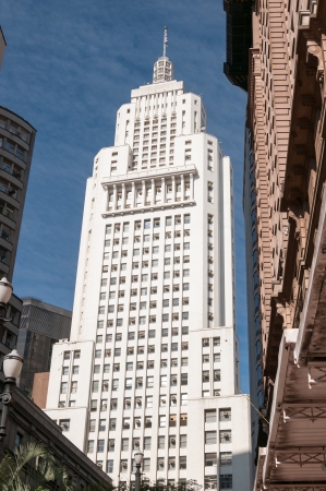 Banespa and Martinelli Building in downtown sao paulo on a sunny day のeditorial素材